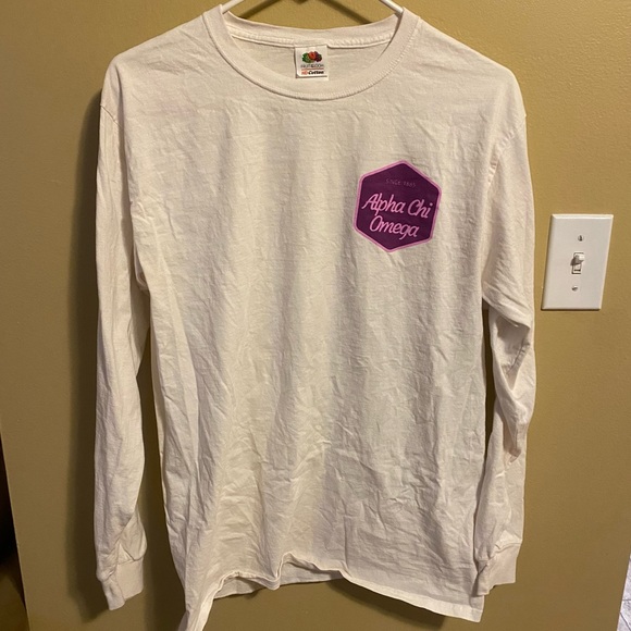 Fruit of the Loom Tops - Long sleeve white Alpha Chi Omega Walk a Mile t-shirt